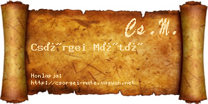 Csörgei Máté névjegykártya