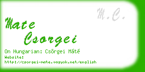 mate csorgei business card